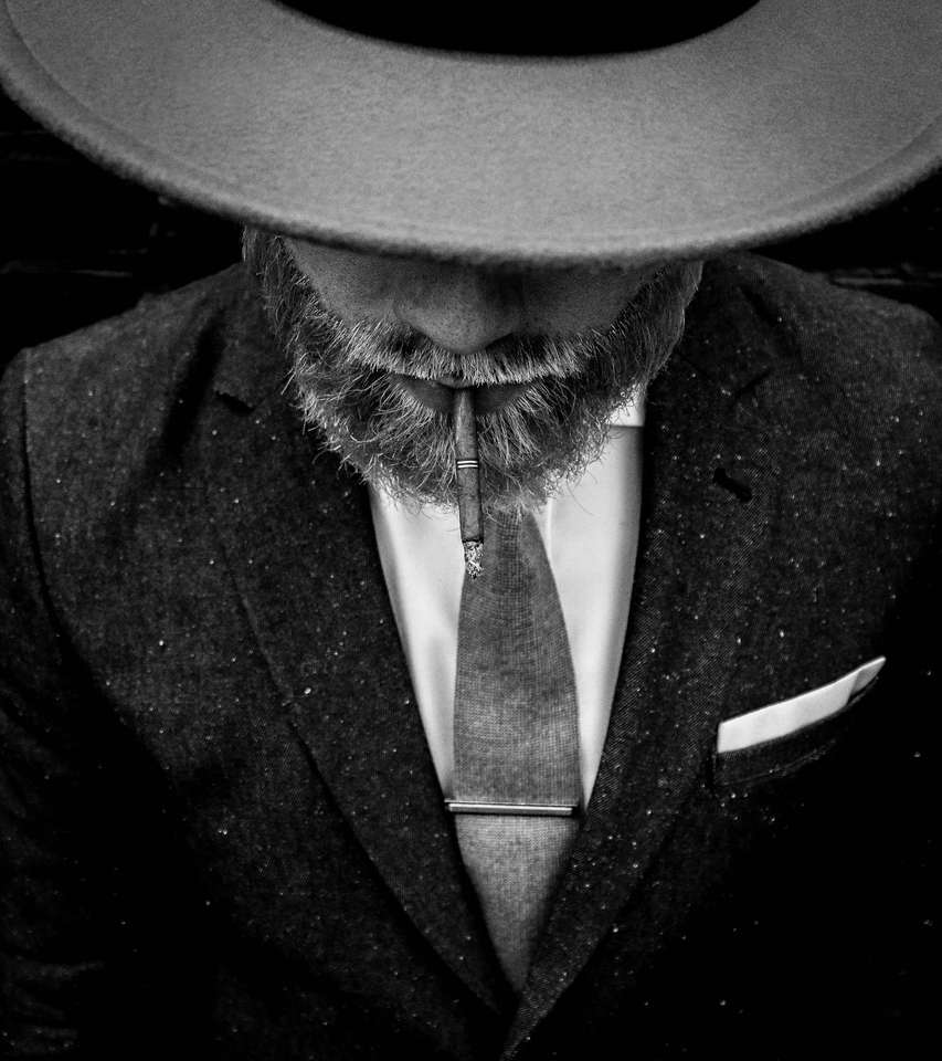 Man met hoed plexi Wanddecoratie Loods 5 Man met hoed plexi Wanddecoratie Loods 5