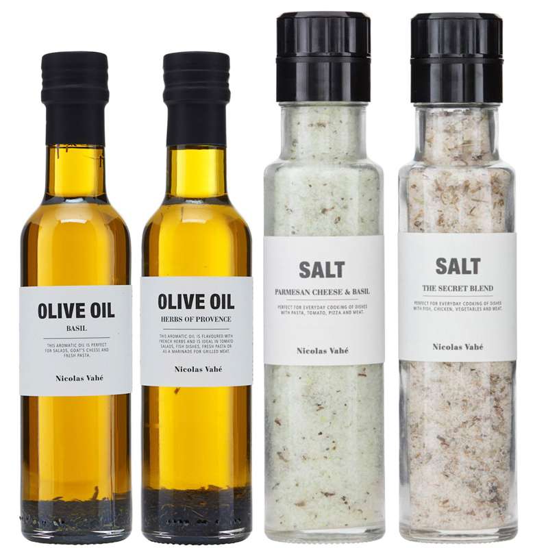 Wreedheid Buitensporig Schadelijk Flesjes olijfolie & zout- of pepermolens (set van 4) - Keukengerei - Loods 5