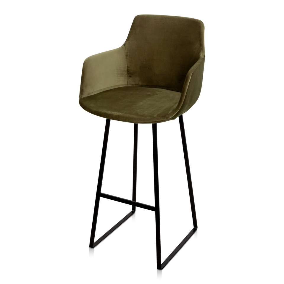 Counter barstoel Skah met arm zwart onderstel Barkrukken Eetkamerstoel Skah met arm rosewood Stoelen Loods 5