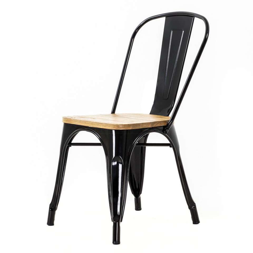 Karakteriseren analogie Uithoudingsvermogen Metalen stoel Café met houten zitting - Eetkamerstoelen - Loods 5
