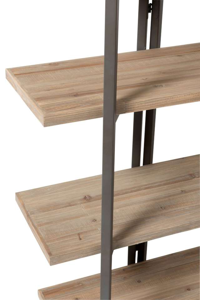 Kast 5 legplanken hout/metaal naturel Wandkasten Loods 5