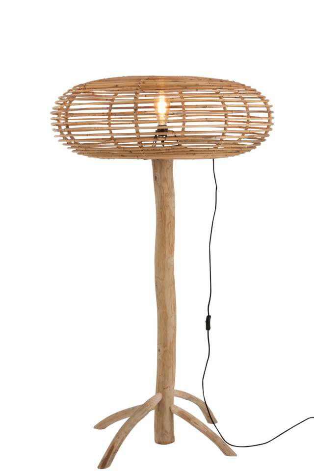 Lamp Staand Miye Rotan Teak Hout Naturel Large Vloerlampen Loods 5