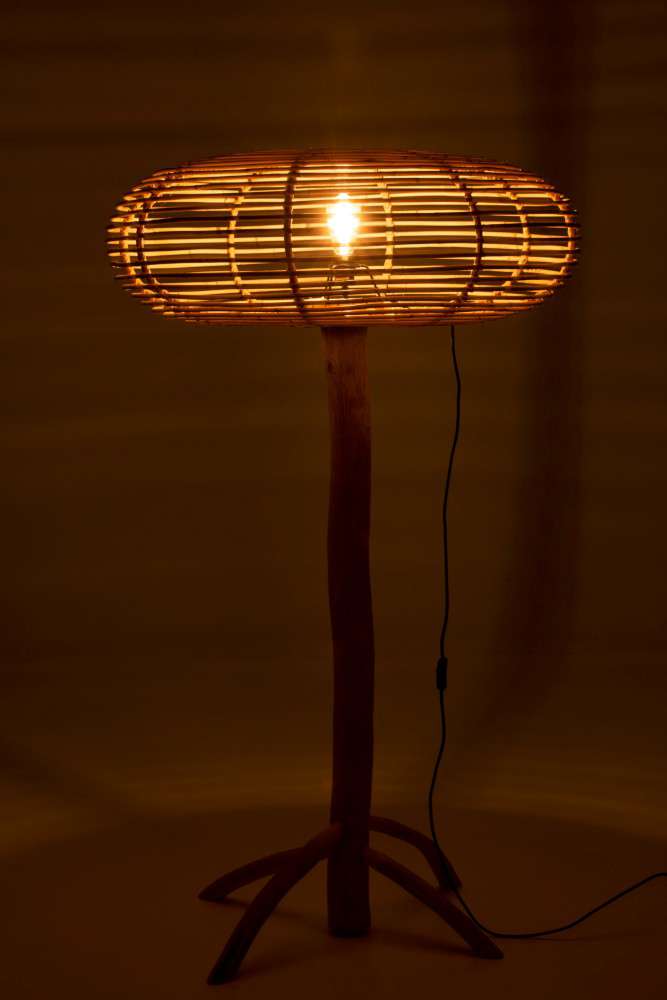 Lamp Staand Miye Rotan Teak Hout Naturel Large Vloerlampen Loods 5