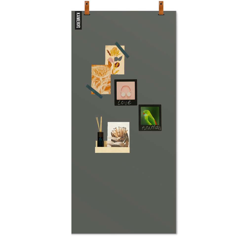 Afrekenen Feest Kakadu Magneetbord mat – krijtbord olijfgroen leren straps - Producten - Loods 5