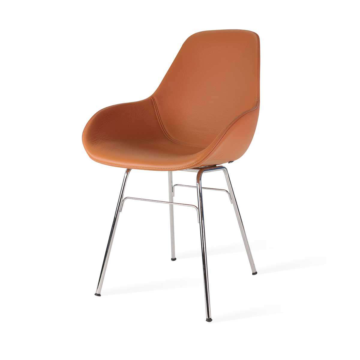 Eetkamerstoel Dimple Pop Leer Chrome Onderstel Stoelen Loods