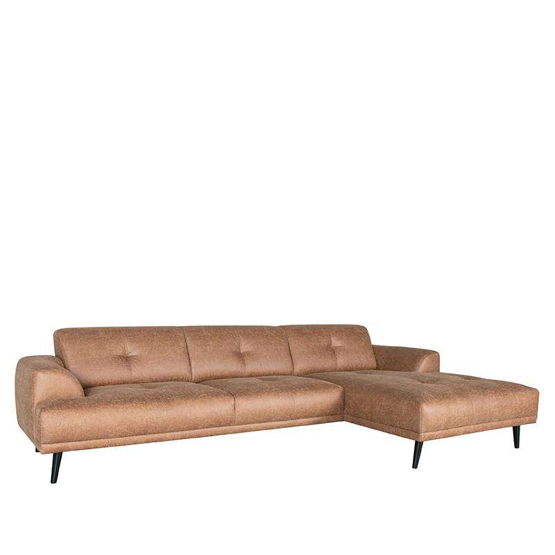LABEL51 LABEL51 Bank Salerno 2.5Zits + Chaise Longue Cognac Microvezel kopen? Shop banken