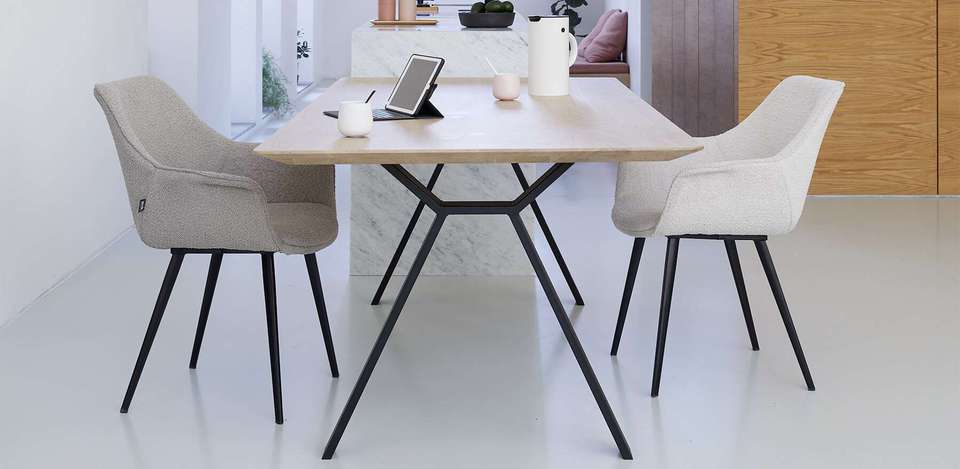 bizon Inzet balans Loods 5 Design tafel Morris Blanke olie - Eettafels - Loods 5